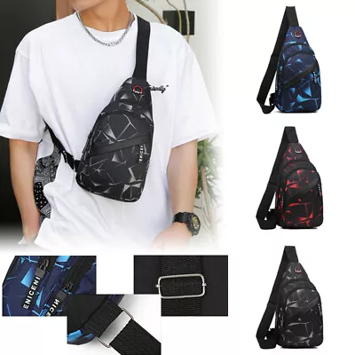 Men Women Shoulder Bag Sling Crossbody Chest Oxford Travel Outdoor Backpack  • $7.99