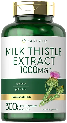Milk Thistle Extract Capsules | 1000mg | 300 Count | Non-GMO | By Carlyle • $16.59