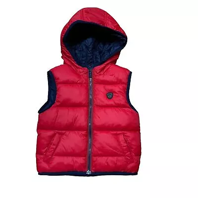 Mayoral Reversible Down Puffer Vest Baby Boys Size 9 Months Red Blue EXCELLENT • $33
