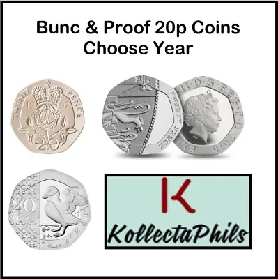 20p Twenty Pence Coin 1982 - 2024 Bunc Or Proof From Royal Mint Sets Choose Coin • £23.85