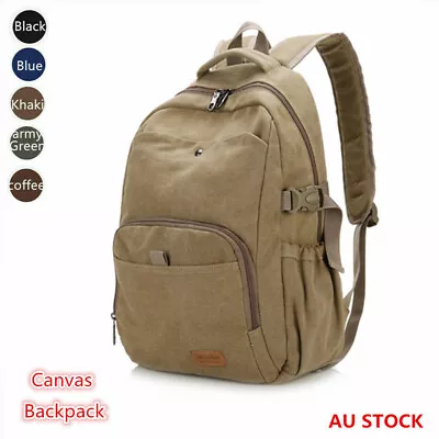 Unisex Retor Canvas Backpacks Vintage Laptop Notebook Travel School Durable Bag • $31.95