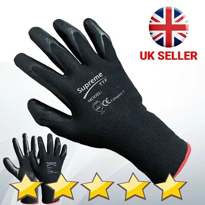 120 Pairs Nitrile Coated Work Gloves Mens Builders Construction Gardening Grip • £58.99