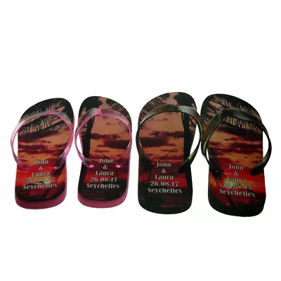 Sunset Beach Personalised Honeymoon Two Pairs Flip Flops Gift Set - X52 HHSET3 • £18.99