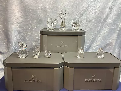 Swarovski Lot Of 8 Mini Crystals: Replica Cat Mouse Mice Chick Penguin Rabbit • $98