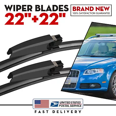 Front L&R Windshield Wiper Blade Set For Audi A4 A4 Quattro 2005-08 OEM Quality • $11.99