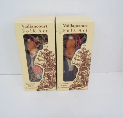 $65.99 • Buy 1998 Vaillancourt Folk Art Bride & Groom Bunny Ornaments In Box Germany