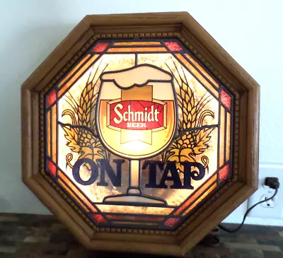 Vintage 1980 Schmidt Beer On Tap Lighted Sign • $99.95