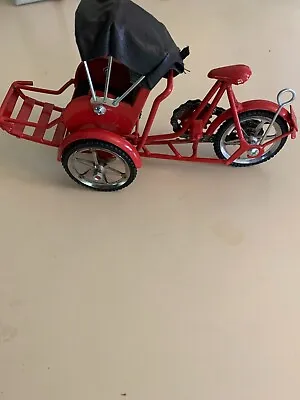 3 Wheel Red Rickshaw Pedicab 1/10th. Miniature Bike Model • $24.99