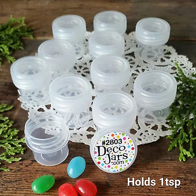 50 Vial Clear Cap Tiny JAR Bottle 1/4oz Container Powder DecoJars #2803 USA  • $27.96