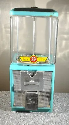 GUMBALL VENDING MACHINE NORTHWESTERN Turquoise WORKS GREAT 25 Cents NO Key • $90