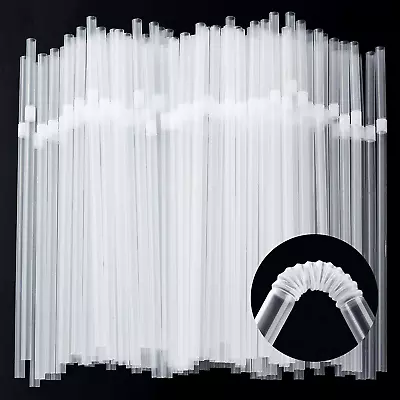 500-Pack Clear Flexible Drinking Straws Plastic Disposable Bendy Straws - 7.75  • $13.86