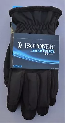 ISOTONER Smart Touch Mens Touchscreen Compatible Gloves Black Size Medium • $9.99