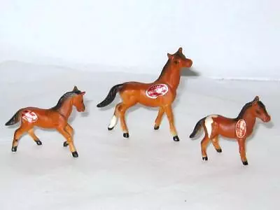 Vintage (3) Bone China Miniature Horse Family Figures Foil Label Made In Japan • $19.95