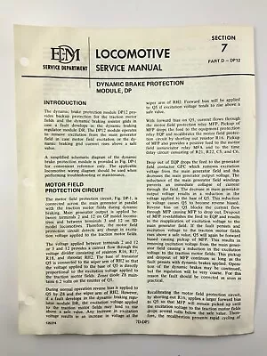 $32.50 • Buy Dynamic Brake 1972 EMD Electro Motive Division SD40-2 Locomotive Manual X042