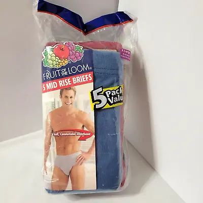 5 Pr FTL Mid Rise Fashion Briefs Mens Sz XL Vtg Fruit Of The Loom Underwear 2003 • $77.49