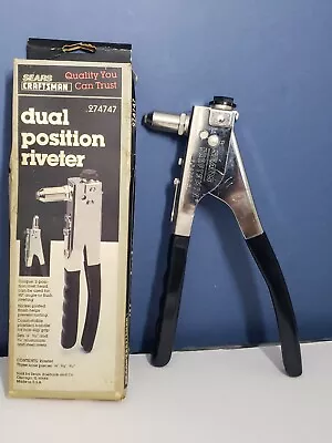 Vintage Sears Craftsman Dual Position Riveter 974747 Hand Pop Rivet Gun • $22