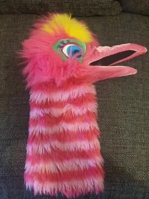 £12.99 • Buy The Puppet Company BIG BIRD Parrot Pink Striped Glove Hand Puppet Squeaks 17 