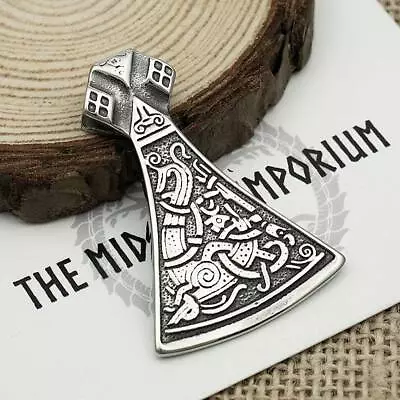 £10.25 • Buy Viking Axe Necklace Stainless Steel Pendant Norse Mens Jewellery 