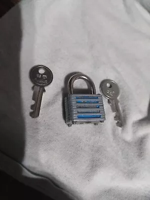 Vintage Miniature Diamond Brand Padlock Lock With Keys • $2