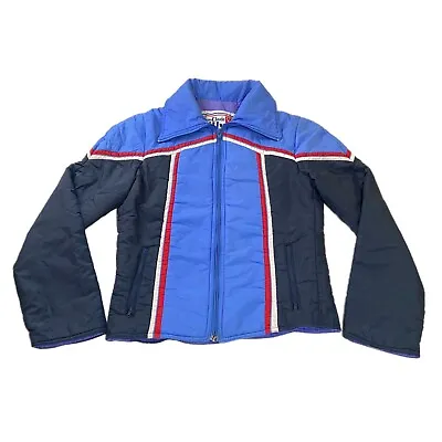 Vintage 70s Jean Claude Killy Nylon Ski Jacket Coat Men’s Size 36 Blue Red • $49.95