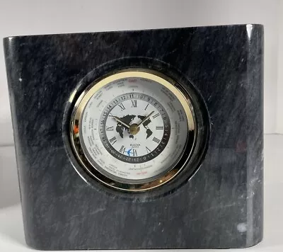 Bulova World Time - Airplane Second Hand - Marble Desk Shelf Mantle Clock NEW • $210.76