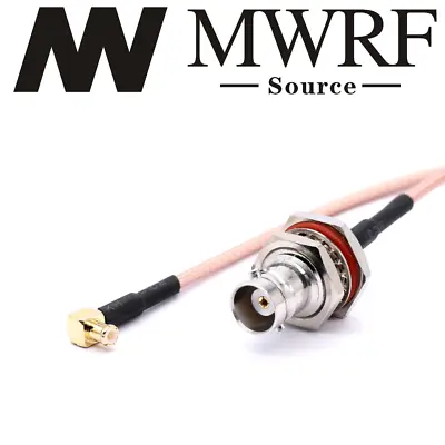12  MCX Male RIGHT Angle To BNC Female Bulkhead RG316 RF Coaxial Cable Assembly  • $7.98