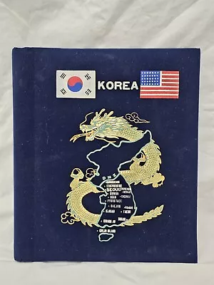 Vintage Korean War Velvet Photo Album Scrapbook Tiger Map Korean War  • $41.31