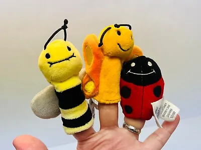 Baby Gap Plush Finger Puppets Set- Ladybug Bee & Butterfly- Pretend Play BIN 15 • $14.95
