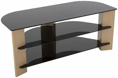 Avf Up To 55 Inch Tv Stand - Black Glass And Oak Effect • £89.99