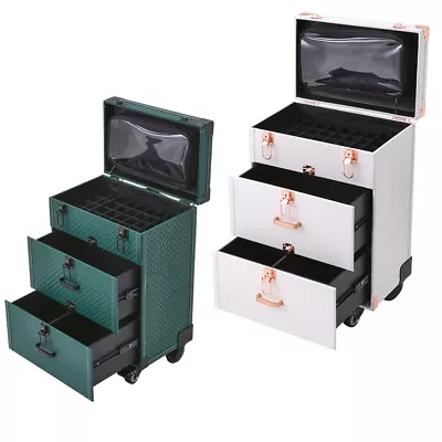 Rolling Makeup Trolley Beauty Cosmetic Case Hairdresser Nail Artist Workstation • £79.95