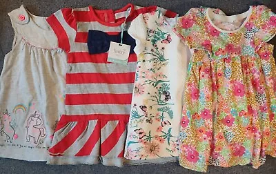 Baby Girls Jersey Dress Bundle 3-6 Months Floral Unicorn Rainbow (508) • £4