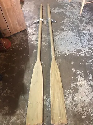 Vintage Wood Oars Set Paddles 72 Inches Nice Set With Locks • $150