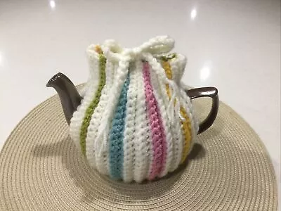 4 Cup Tea Pot Cosy Hand Crochet. Multi Colour Easy To Refill   EXTRA THICK  NEW • $20