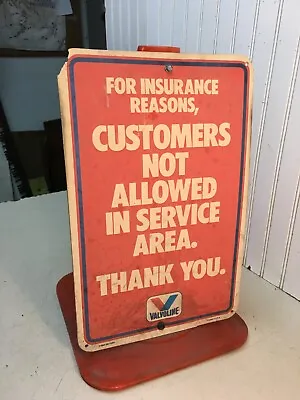 Vintage Valvoline Gas Station Safety Insurance Sign With Safety Cone 11in X 17in • $90