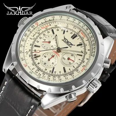 JARAGAR Mechanical Men's Watches Vintage Automatic Mechanical  Relogio Masculino • $25.92