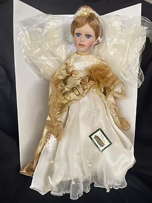 Porcelain Artist Doll Stand Gold Dress Feather Angel Wings 2003 20  NIB No Stand • $36.50