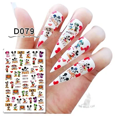 Nail Art Stickers Transfers Self Adhesive Mickey Minnie Mouse Paris • £2.65