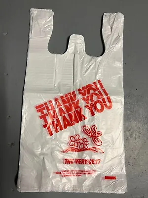 THANK YOU T-Shirt Bags 11.5  X 6.5  X 21  White Plastic Shopping Bag - 1000  C. • $32.95