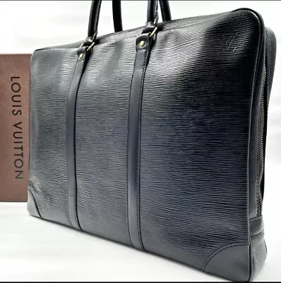 LOUIS VUITTON/Epi Porte Documan Voyage Business Bag  M59162 Black Noir  A4 • $395
