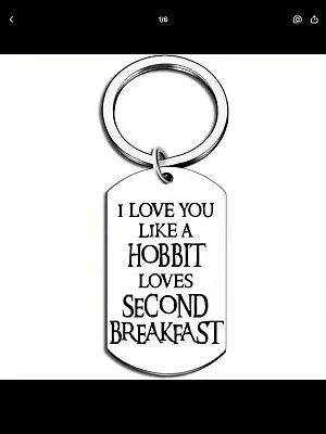 LOTR Keyring I Love You Like A Hobbit Loves Second Breakfast Tolkien Bag Charm • £2.99