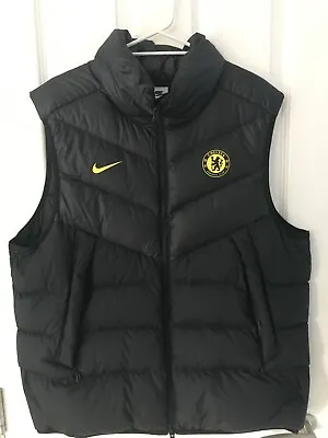Chelsea FC 2021/22 Nike Puffer Gilet Jacket-Black-Extra Large (XL) • £70
