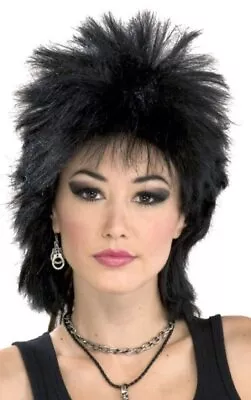 Rock Idol Wig 80's Star Fancy Dress Halloween Adult Costume Accessory 3 COLORS • $16.77