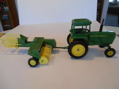 Vintage 1979 Ertl 1:16 John Deere 4440 Tractor #512 W/336 Square Baler #585 Used • $65