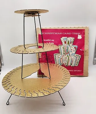 MCM Metal Christmas Card Holder 1950’s Mid Century Modern Tree Atomic Gold  • $99.95