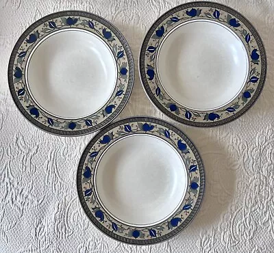 Set Of 3 MIKASA INTAGLIO ARABELLA 9.5  RIMMED SOUP/SALAD / BOWL MALAYSIA CAC01 • $12