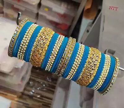 Bollywood Indian Gold Plate Wedding Bridal Fashion Party Wear Jewelry Bangle Set • $31.99