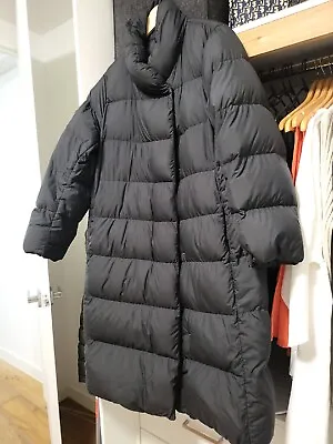 Uniqlo Women's Jacket Coat Powder Feel Down Long Coat Size XL Black • $189