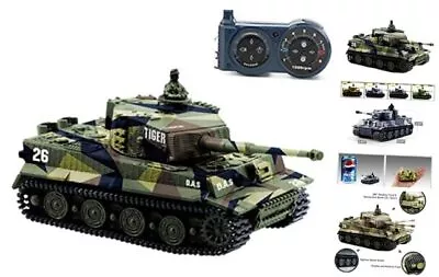  1:72 German Tiger I Panzer Tank Remote Control Mini RC Tank With Rotating  • $41.11