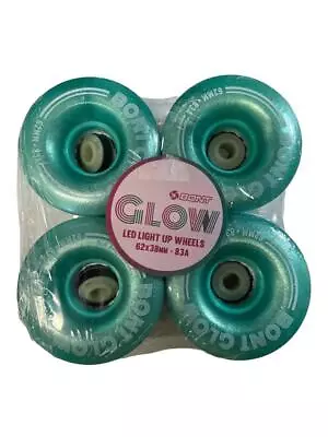 NEW 4 Pack Bont Glow LED Light Up Roller Skate Wheels Misty Teal 62mm 83A • $19.99