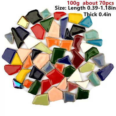 Bulk Ceramic Mosaic Tiles Stained Kit Mixed Shapes Picture Frames Artwork Adorn • $14.14